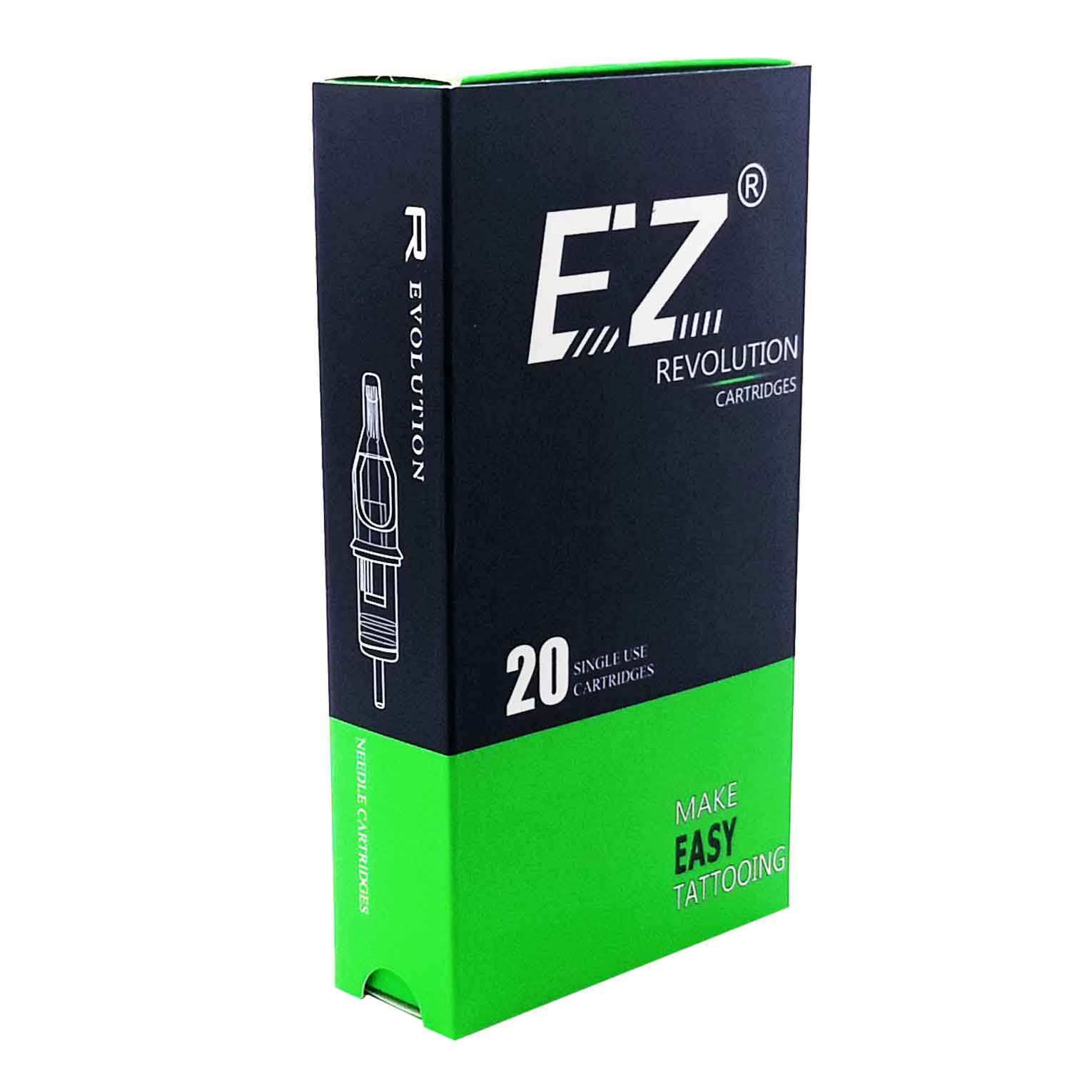 EZ Revolution 11M1 0.30 mm Tattoo Cartridge – 11 magnum weaved needle for wide shading, smooth gradients and consistent colour packing with anti-backflow membrane