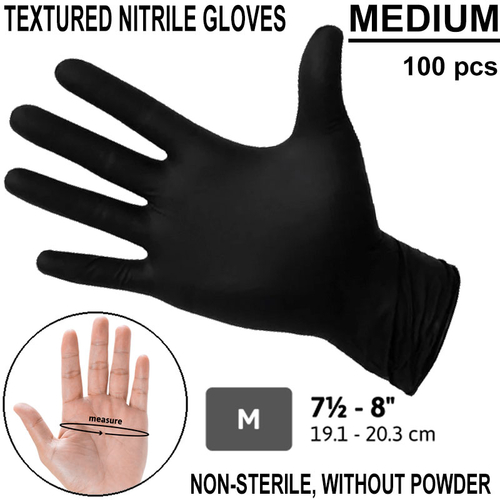 M - BLACK nitrile gloves