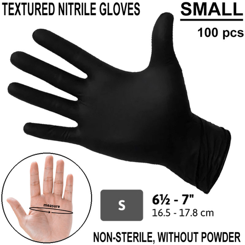 S - BLACK nitrile gloves