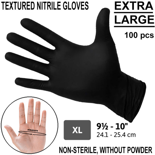 XL - BLACK nitrile gloves