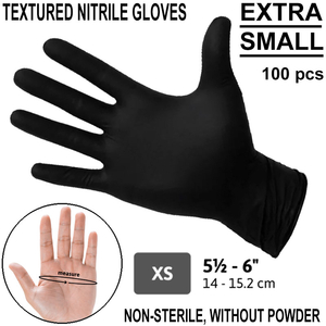 XS - BLACK nitrile gloves
