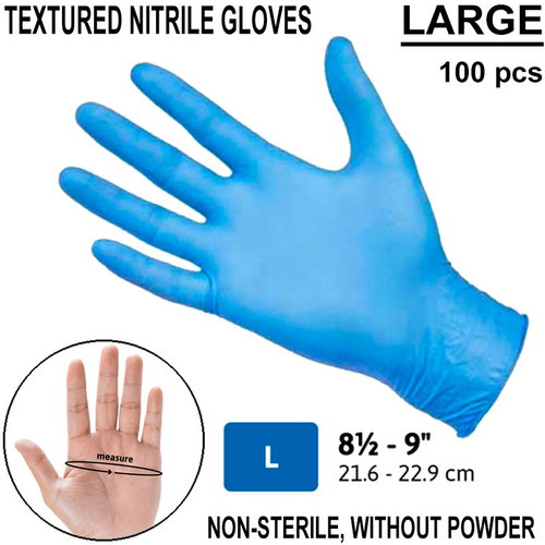 L - BLUE nitrile gloves