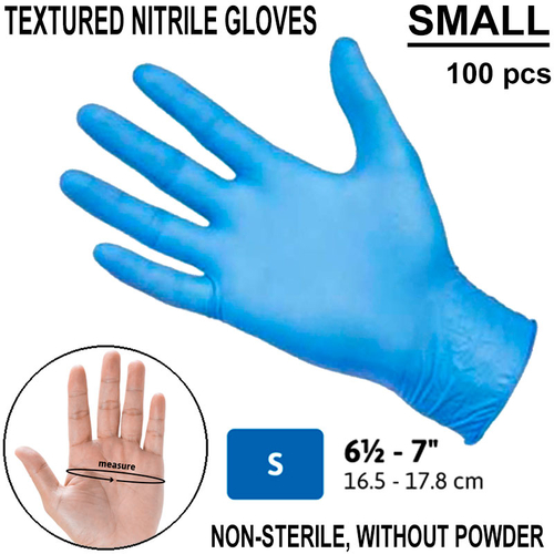 S - BLUE nitrile gloves