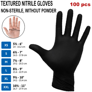 BLACK NITRILE GLOVES
