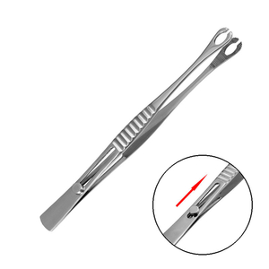 Slotted Round Head Tweezers with Easy Lock