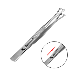 Slotted Triangular Head Tweezers with Easy Lock